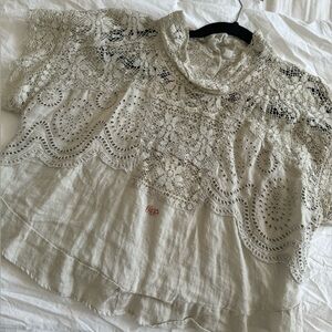 Magnolia Pearl Eyelit Linen Blouse
